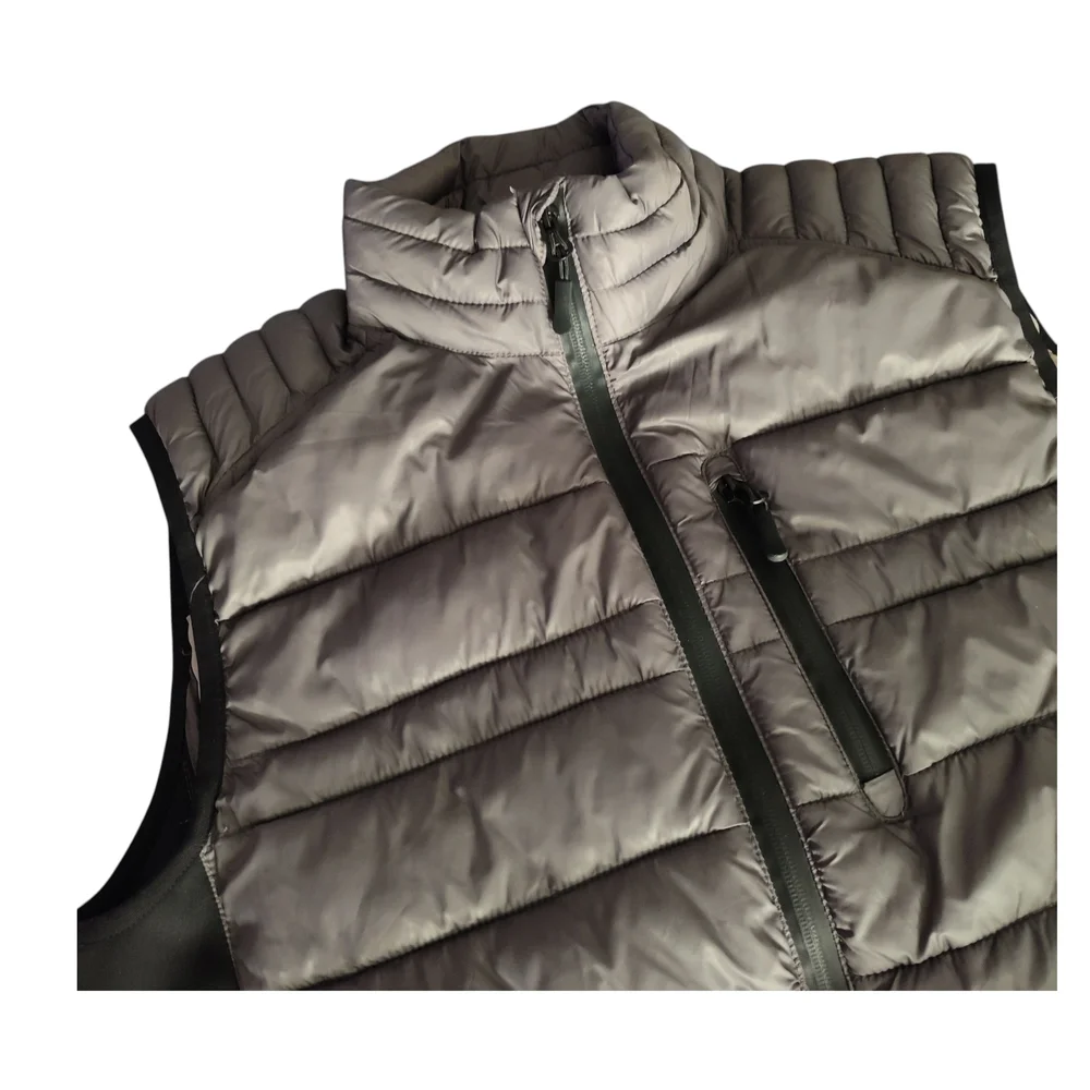 Oversized Jean Baptiste Gray/ Black Puffer Vest Mens Size Small - Picture 4 of 8